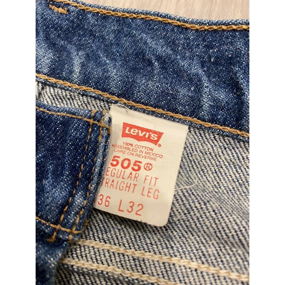 Vintage‎ Levis 505 Jeans Mens 36x32 Straight Leg Orange Tab Regular Fit Cotton